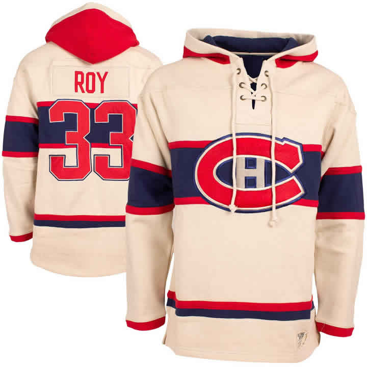 Montreal Canadiens #33 Patrick Roy Cream All Stitched Hooded Sweatshirt,We sell and wholesale Montreal Canadiens #33 Patrick Roy Cream All Stitched Hooded Sweatshirt on line form chian!